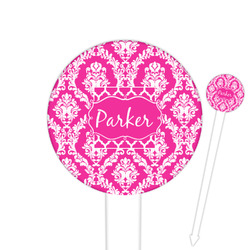 Moroccan & Damask Cocktail Picks - Round Plastic (Personalized)