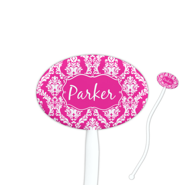 Custom Moroccan & Damask Oval Plastic Stir Sticks (Personalized)