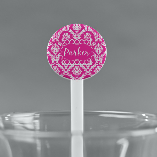 Moroccan & Damask White Plastic 7" Stir Stick - Round - Main