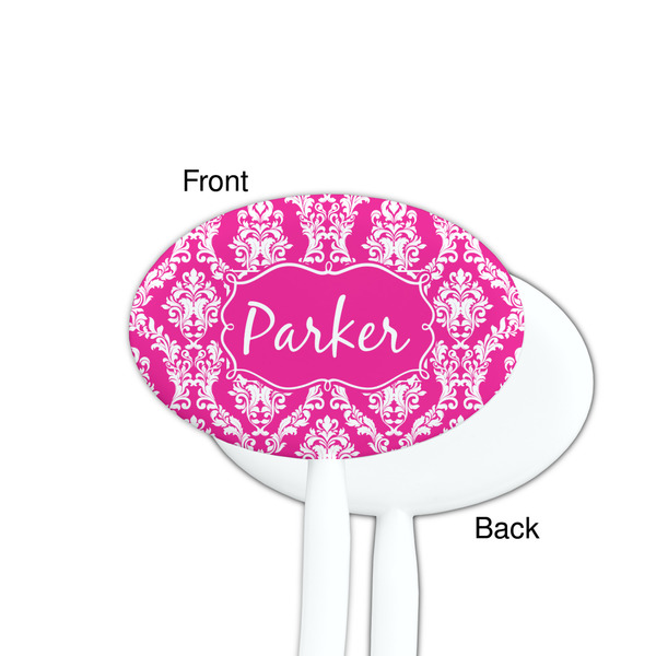 Moroccan & Damask White Plastic 7" Stir Stick - Single Sided - Oval - Front & Back