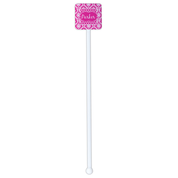 Moroccan & Damask White Plastic Stir Stick - Double Sided - Square - Single Stick