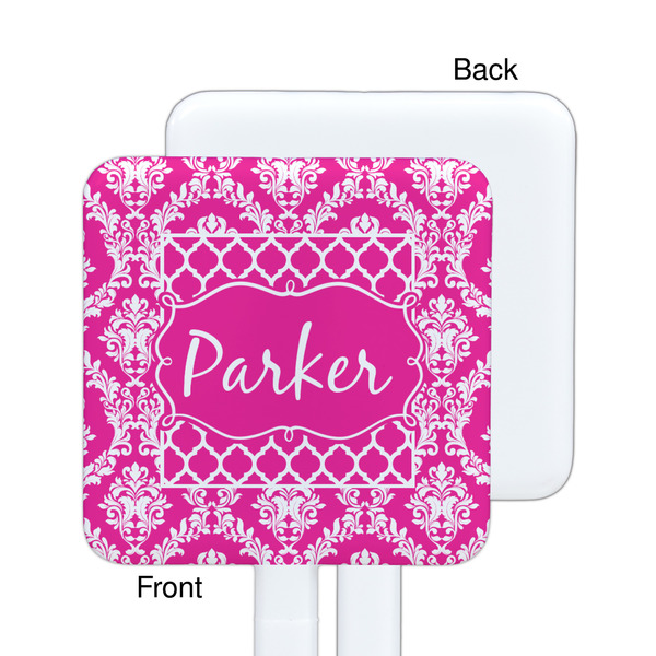 Moroccan & Damask White Plastic Stir Stick - Single Sided - Square - Approval