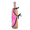 Moroccan & Damask Wine Bottle Apron - DETAIL WITH CLIP ON NECK