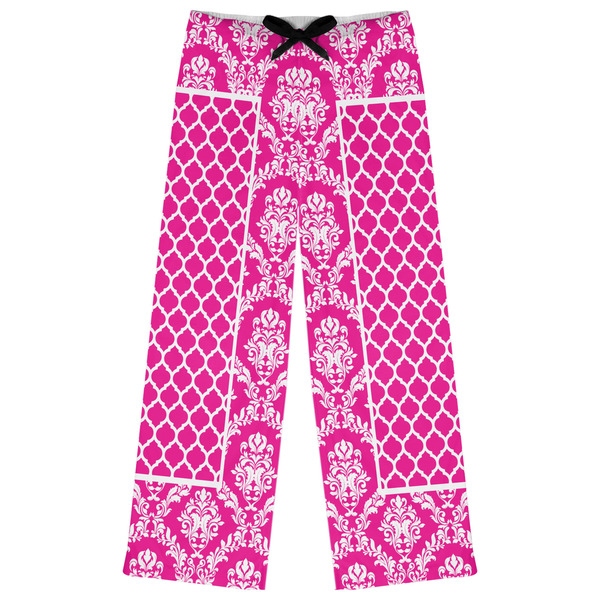 Custom Moroccan & Damask Womens Pajama Pants - 2XL