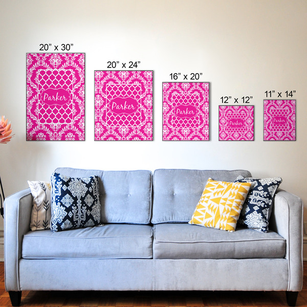Moroccan & Damask Wood Prints - Size Comparison