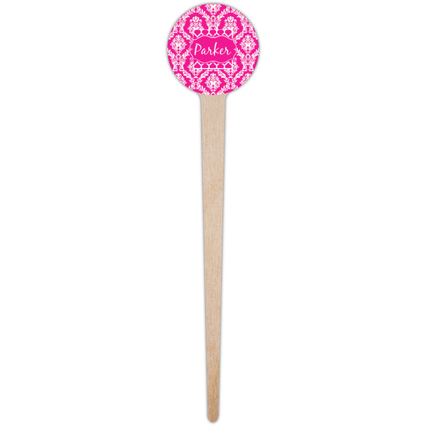 Moroccan & Damask Wooden 4" Food Pick - Round - Single Pick