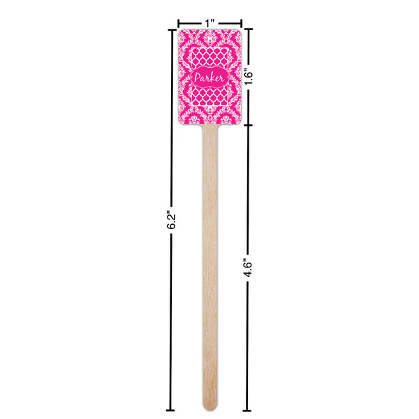 Moroccan & Damask Wooden 6.25" Stir Stick - Rectangular - Dimensions