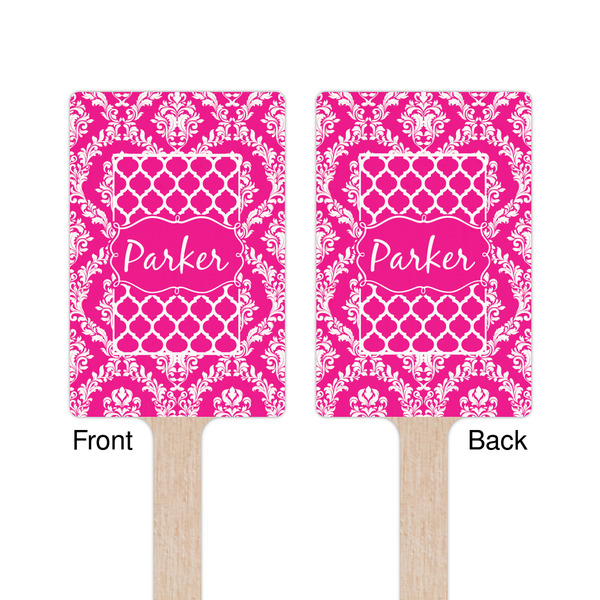 Moroccan & Damask Wooden 6.25" Stir Stick - Rectangular - Double Sided - Front & Back