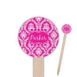 Moroccan & Damask Round Wooden Food Picks (Personalized)