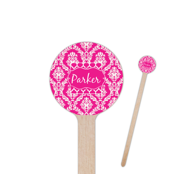 Custom Moroccan & Damask Round Wooden Stir Sticks (Personalized)