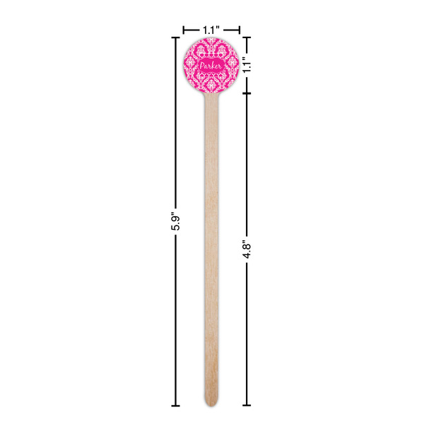 Moroccan & Damask Wooden 6" Stir Stick - Round - Dimensions