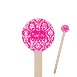 Moroccan & Damask 7.5" Round Wooden Stir Sticks - Single Sided (Personalized)