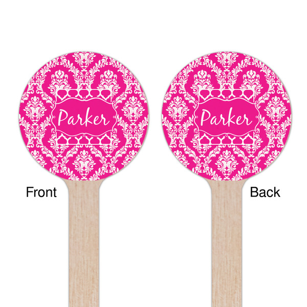 Moroccan & Damask Wooden 7.5" Stir Stick - Round - Double Sided - Front & Back