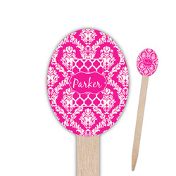 Moroccan & Damask Oval Wooden Food Picks - Single Sided (Personalized)