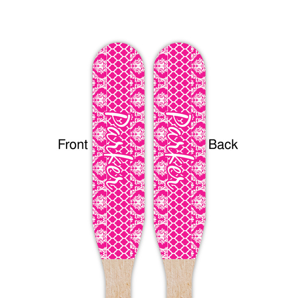 Moroccan & Damask Wooden Food Pick - Paddle - Double Sided - Front & Back