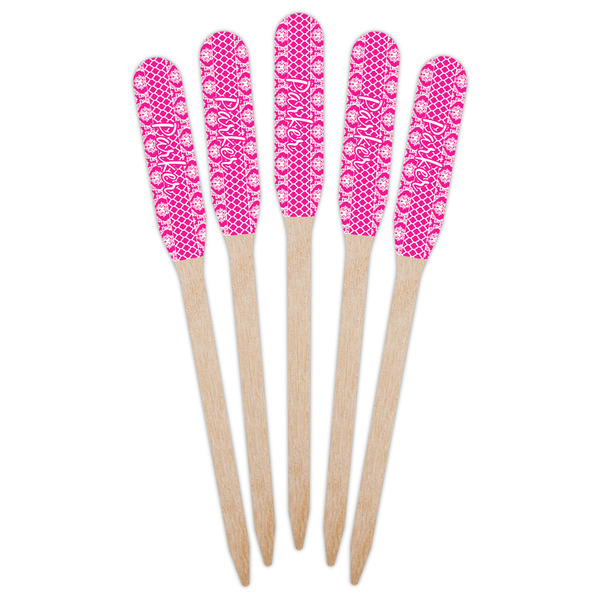 Moroccan & Damask Wooden Food Pick - Paddle - Fan View