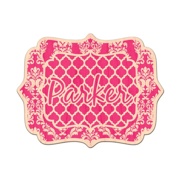Custom Moroccan & Damask Genuine Maple or Cherry Wood Sticker (Personalized)