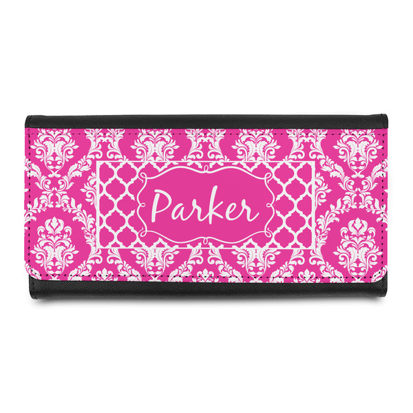 Custom Moroccan & Damask Leatherette Ladies Wallet (Personalized)