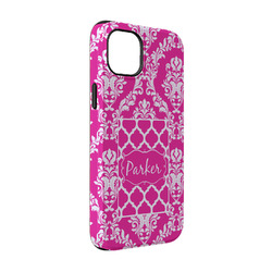 Moroccan & Damask iPhone Case - Rubber Lined - iPhone 14 Pro (Personalized)