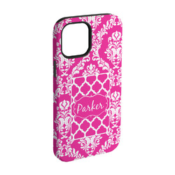 Moroccan & Damask iPhone Case - Rubber Lined - iPhone 15 Pro (Personalized)