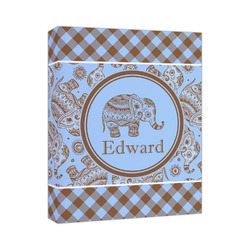 Gingham & Elephants Canvas Print (Personalized)