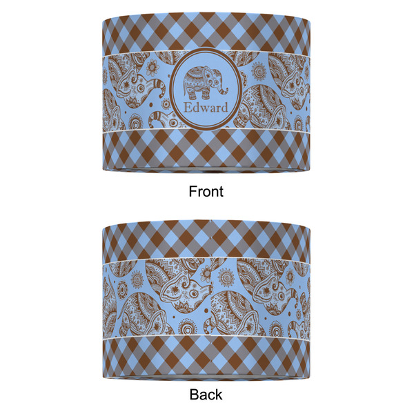 Gingham & Elephants 12" Drum Lampshade - APPROVAL (Fabric)