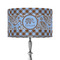 Gingham & Elephants 12" Drum Lampshade - ON STAND (Fabric)