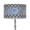 Gingham & Elephants 12" Drum Lampshade - ON STAND (Poly Film)