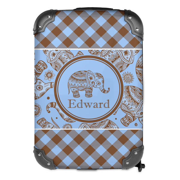 Gingham & Elephants 13" Hard Shell Backpacks - FRONT
