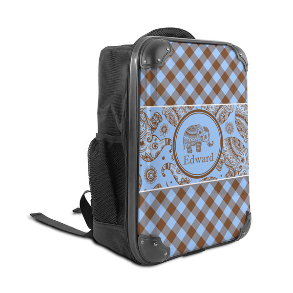 Gingham & Elephants 15" Backpack - ANGLE VIEW