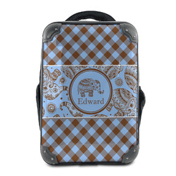 Gingham & Elephants 15" Hard Shell Backpack (Personalized)