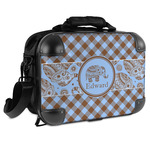 Gingham & Elephants Hard Shell Briefcase - 15" (Personalized)
