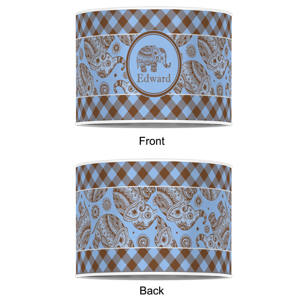 Gingham & Elephants 16" Drum Lampshade - APPROVAL (Poly Film)