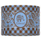Gingham & Elephants 16" Drum Lampshade - FRONT (Fabric)