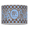 Gingham & Elephants 16" Drum Lampshade - FRONT (Poly Film)