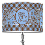 Gingham & Elephants Drum Lamp Shade (Personalized)
