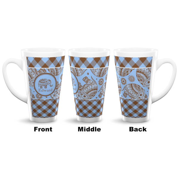 Gingham & Elephants 16 Oz Latte Mug - Approval
