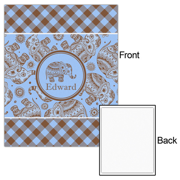 Gingham & Elephants 16x20 - Matte Poster - Front & Back