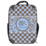 Gingham & Elephants Hard Shell Backpack (Personalized)