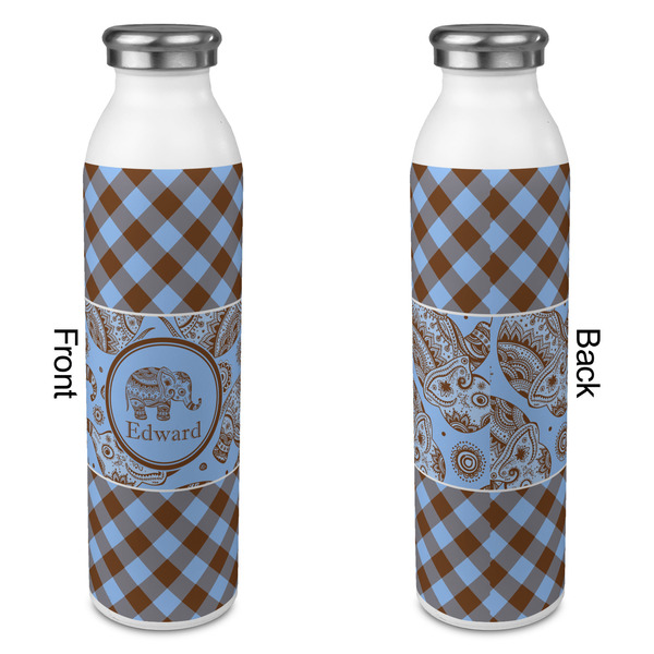 Gingham & Elephants 20oz Water Bottles - Full Print - Approval