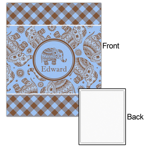 Gingham & Elephants 20x24 - Matte Poster - Front & Back