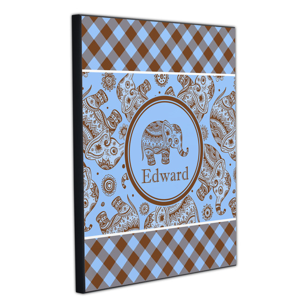 Gingham & Elephants 20x24 Wood Print - Angle View