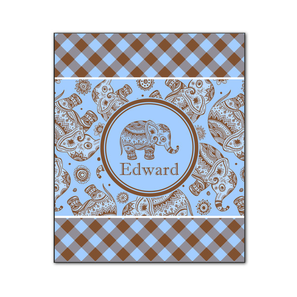 Gingham & Elephants 20x24 Wood Print - Front View