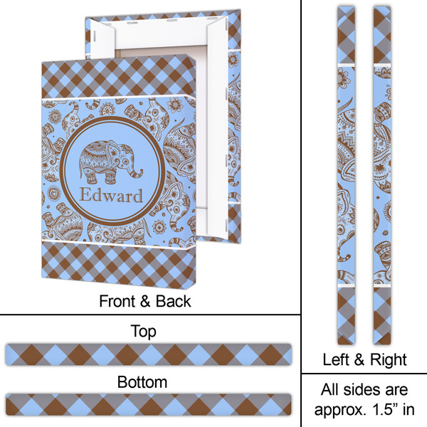 Gingham & Elephants 20x30 - Canvas Print - Approval