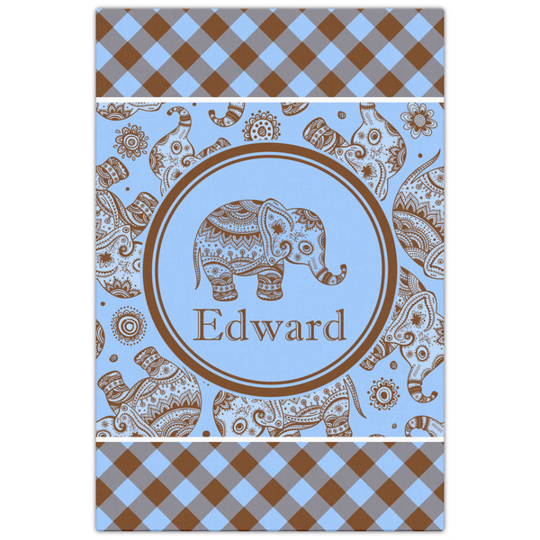 Gingham & Elephants 20x30 - Canvas Print - Front View