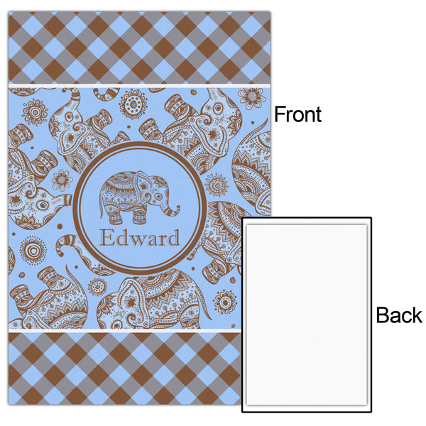 Gingham & Elephants 24x36 - Matte Poster - Front & Back