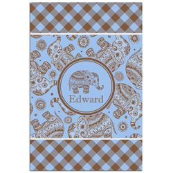 Gingham & Elephants Poster - Matte - 24x36 (Personalized)