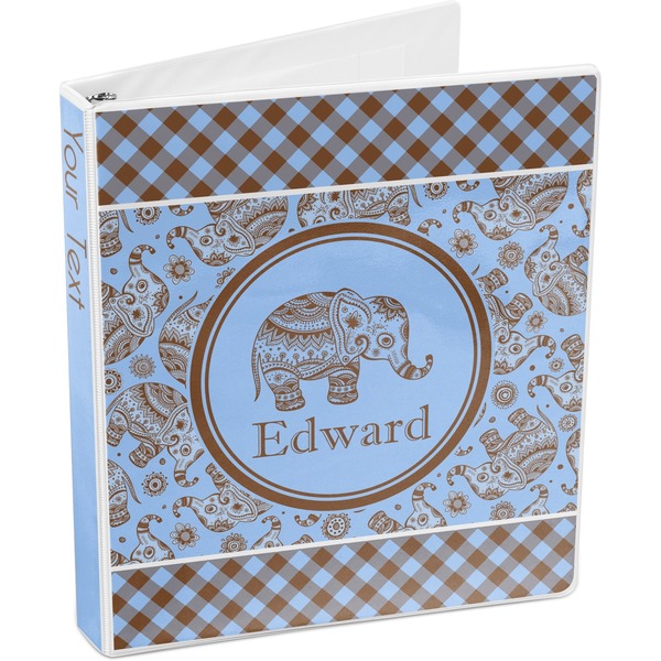 Gingham & Elephants 3-Ring Binder 3/4 - Main