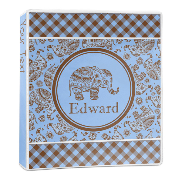 Gingham & Elephants 3-Ring Binder Main- 1in