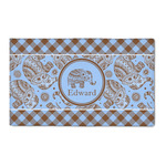 Gingham & Elephants 3' x 5' Patio Rug (Personalized)